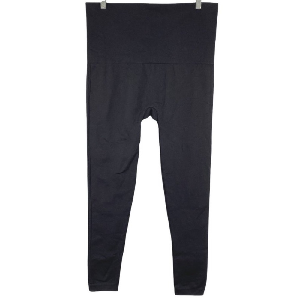 Spanx Seamless Leggings Black Solid Nylon Spandex… - image 2